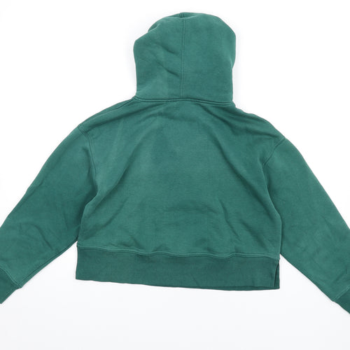 Zara Womens Green Cotton Pullover Hoodie Size S Pullover