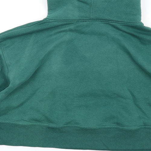 Zara Womens Green Cotton Pullover Hoodie Size S Pullover