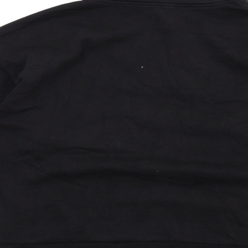 Boohoo Womens Black Cotton Pullover Sweatshirt Size L Zip