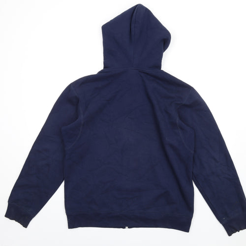 Nike Mens Blue Cotton Full Zip Hoodie Size L