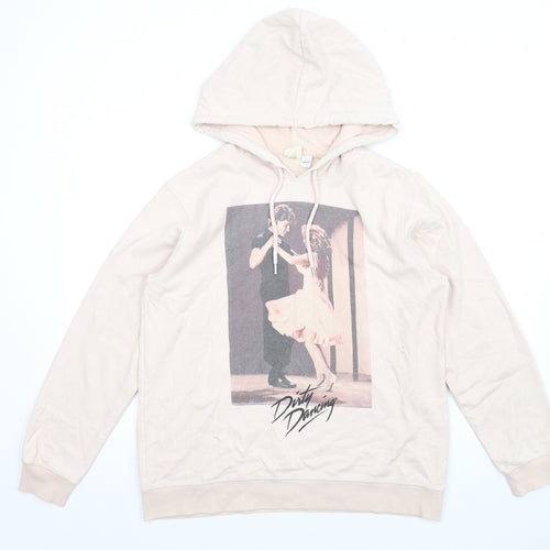 H&M Womens Pink Cotton Pullover Hoodie Size L Pullover - Dirty Dancing