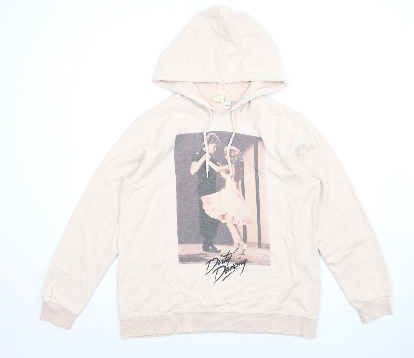 H&M Womens Pink Cotton Pullover Hoodie Size L Pullover - Dirty Dancing
