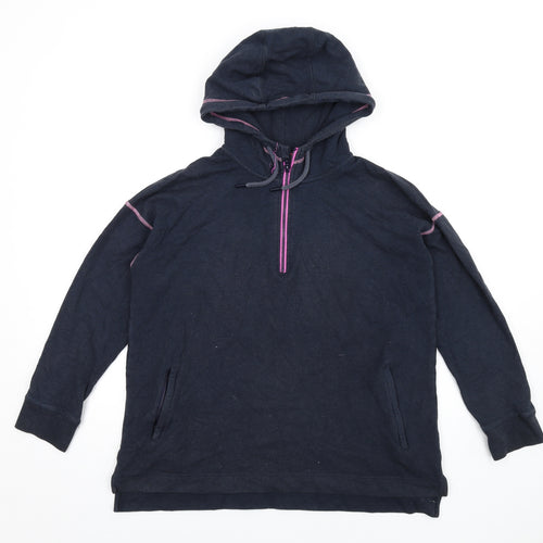 Bamboo Womens Blue Vinyl Pullover Hoodie Size 12 Zip