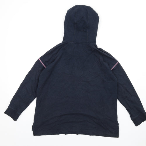 Bamboo Womens Blue Vinyl Pullover Hoodie Size 12 Zip