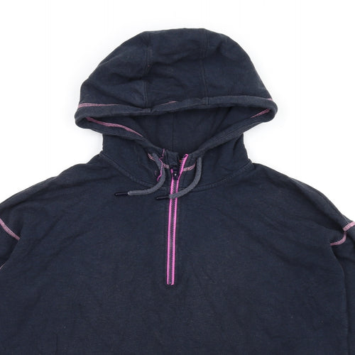 Bamboo Womens Blue Vinyl Pullover Hoodie Size 12 Zip