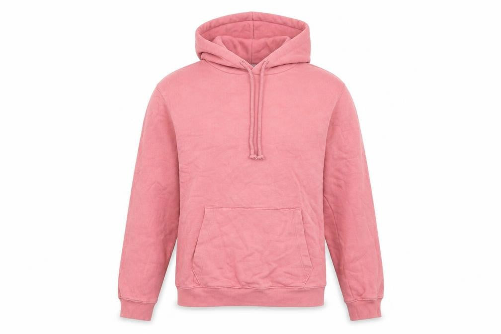 Front view of Gap women’s pink cotton pullover hoodie, size XS, pullover