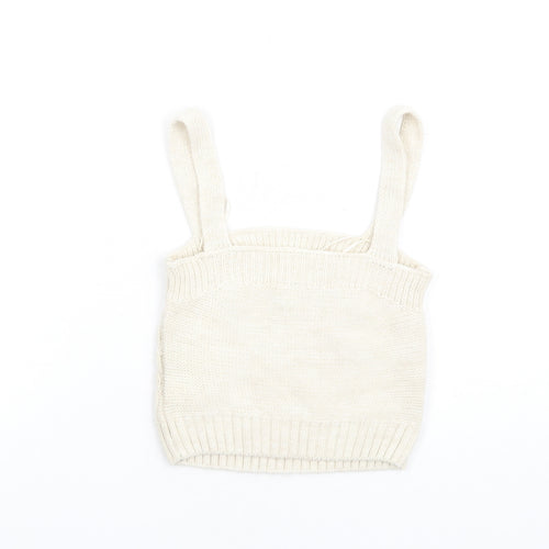 River Island Womens Ivory Acrylic Basic Tank Size XS Square Neck