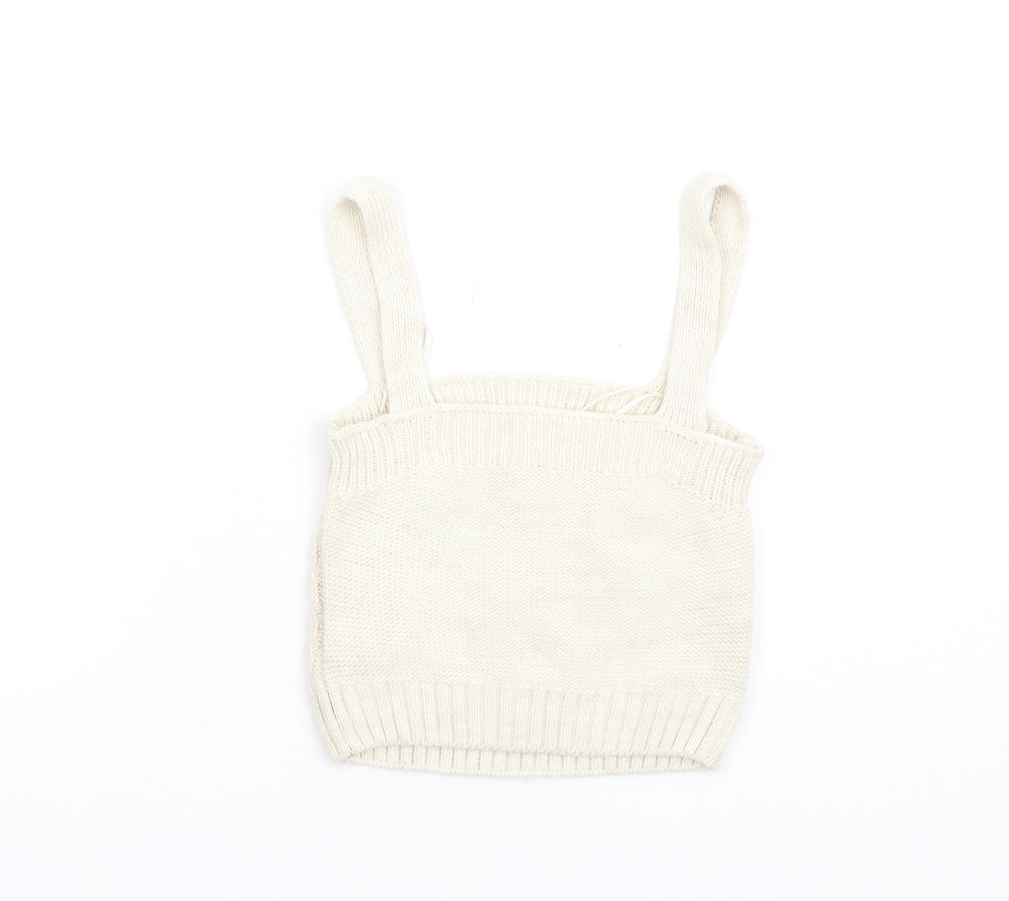 River Island Womens Ivory Acrylic Basic Tank Size XS Square Neck