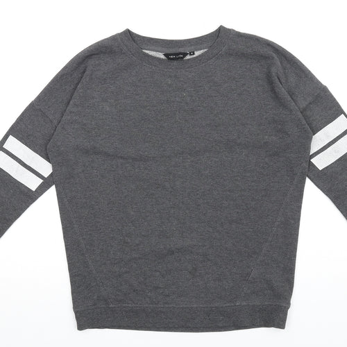 New Look Womens Grey Polyester Pullover Sweatshirt Size 8 Pullover