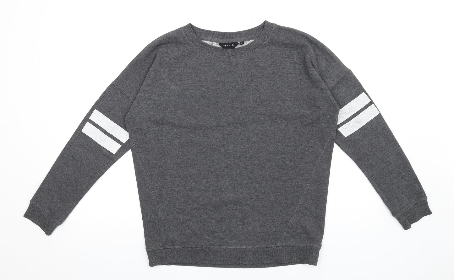 New Look Womens Grey Polyester Pullover Sweatshirt Size 8 Pullover