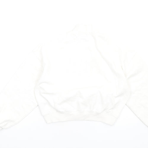 H&M Womens White Cotton Pullover Sweatshirt Size XS Pullover