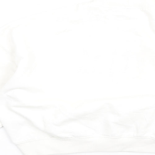 H&M Womens White Cotton Pullover Sweatshirt Size XS Pullover