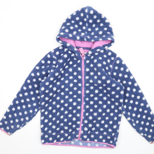 Lazy Jacks Girls Blue Polka Dot Jacket Size 11-12 Years Zip