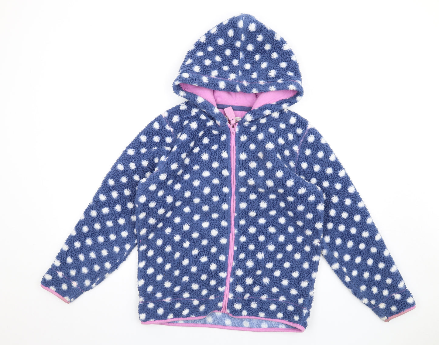 Lazy Jacks Girls Blue Polka Dot Jacket Size 11-12 Years Zip