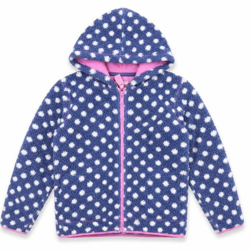 Lazy Jacks Girls Blue Polka Dot Jacket Size 11-12 Years Zip