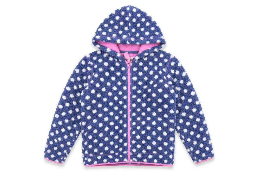 Lazy Jacks Girls Blue Polka Dot Jacket Size 11-12 Years Zip