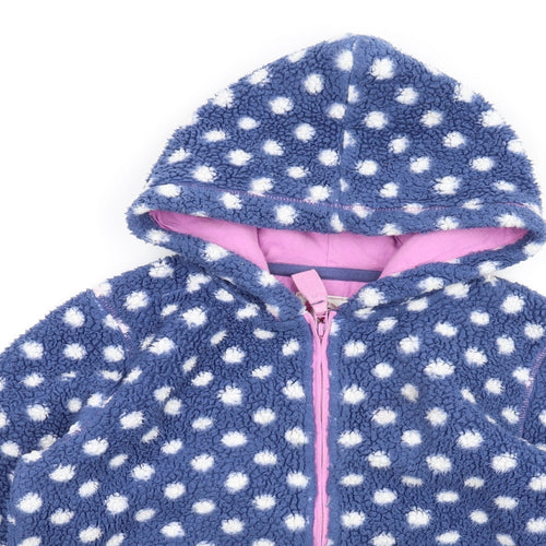 Lazy Jacks Girls Blue Polka Dot Jacket Size 11-12 Years Zip