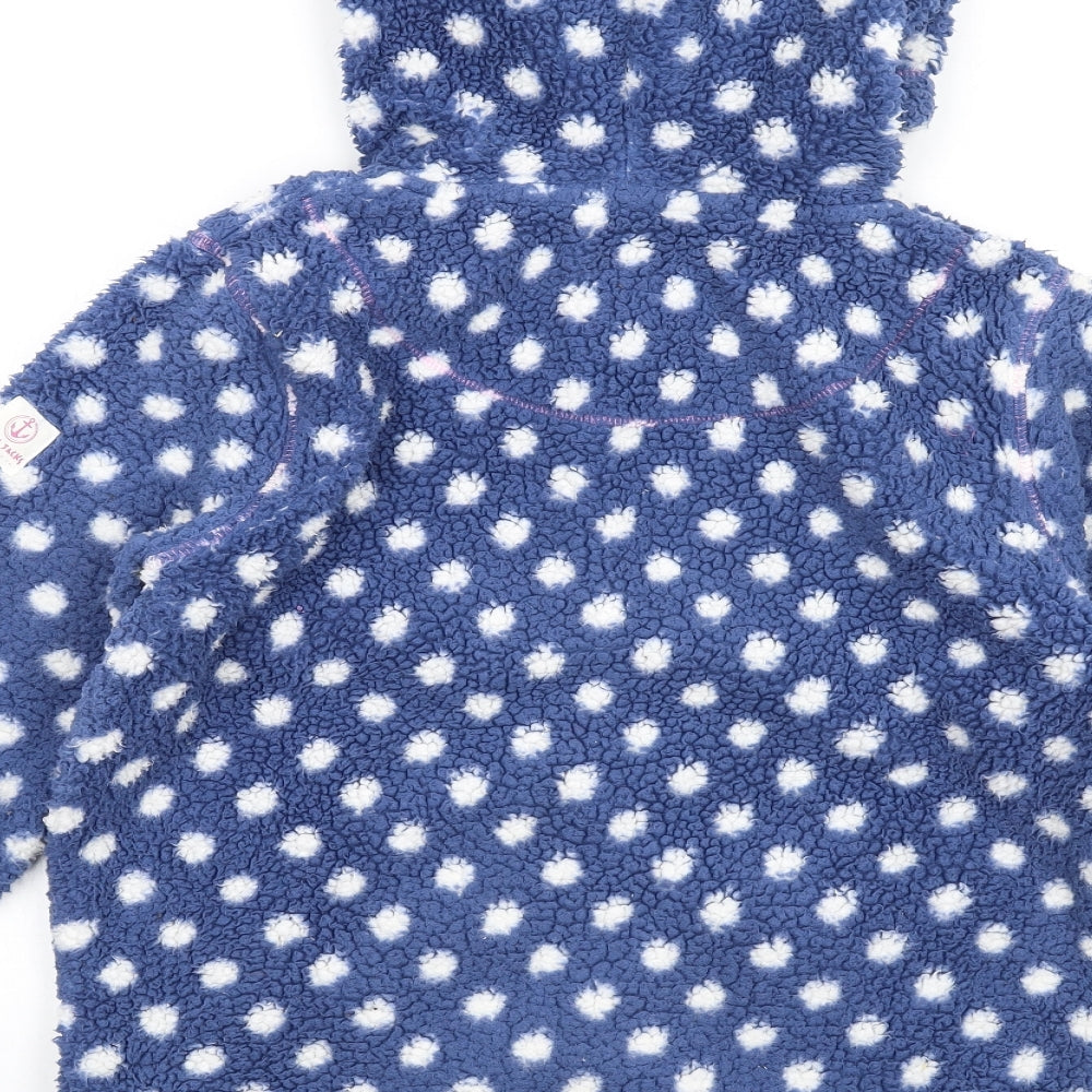 Lazy Jacks Girls Blue Polka Dot Jacket Size 11-12 Years Zip