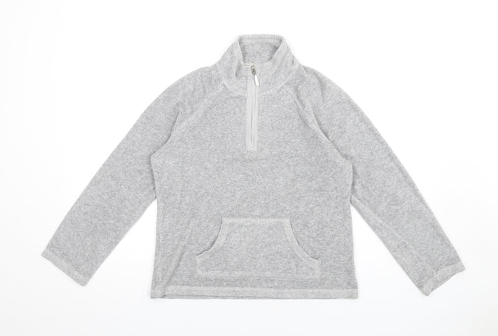 Per Una Womens Grey Polyester Pullover Sweatshirt Size M Zip