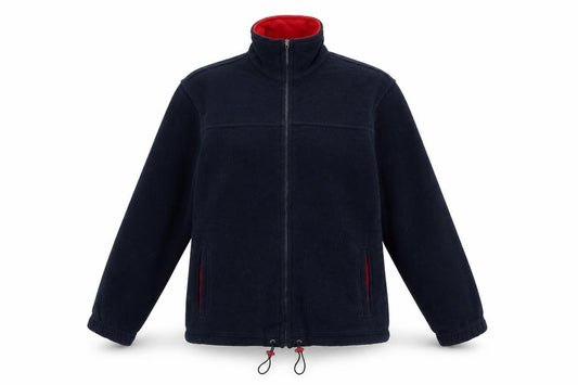 Front view of Marks & Spencer women’s blue jacket, size UK 12, zip