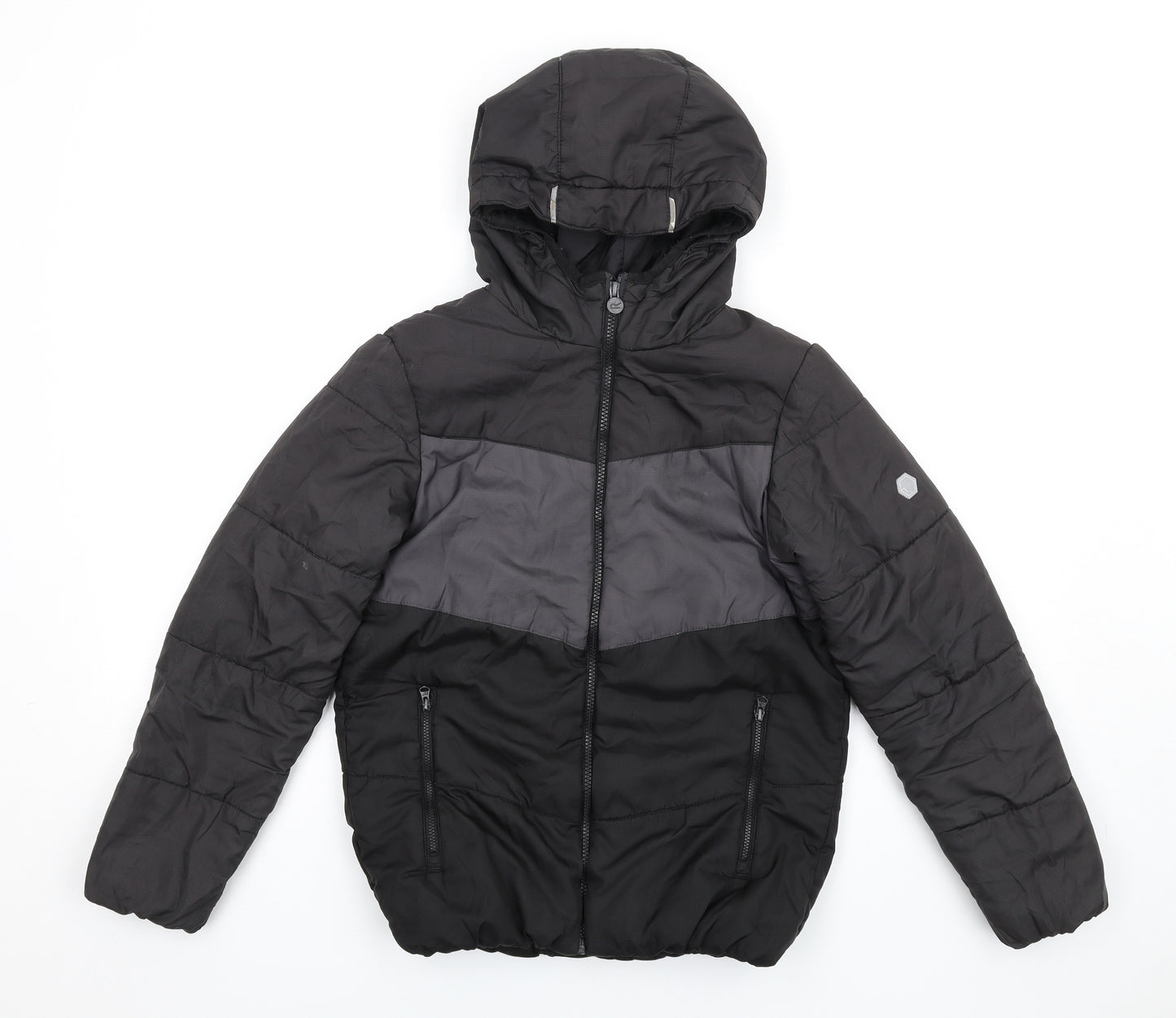 Regatta Boys Black Puffer Jacket Coat Size 13 Years Zip
