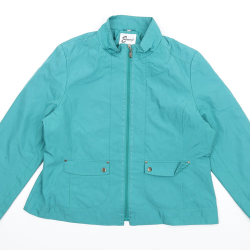 Eleganze Womens Green Jacket Size 20 Zip