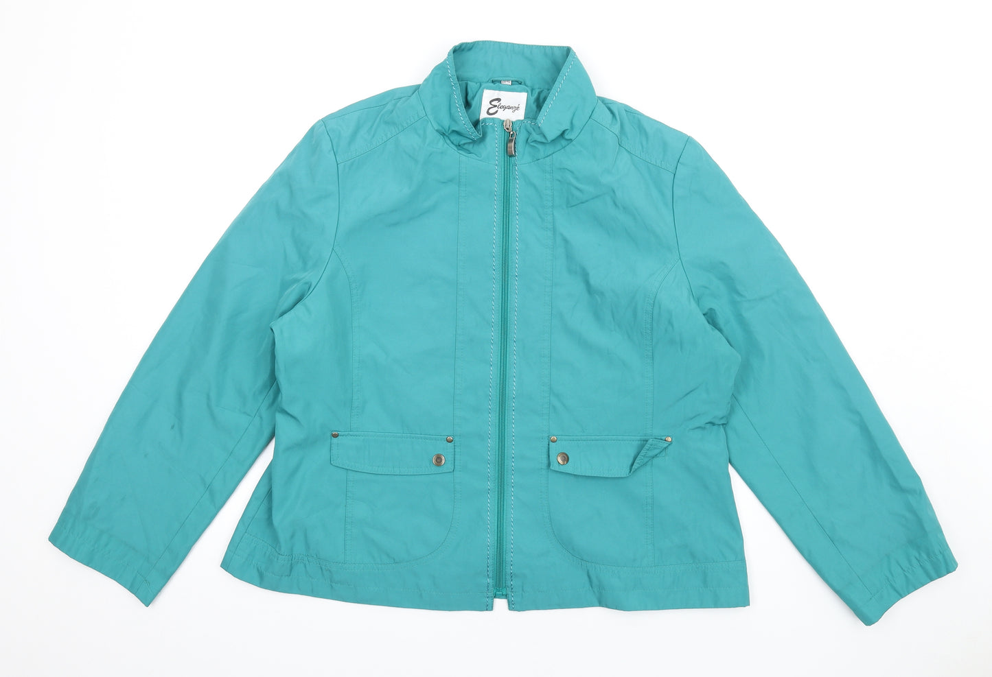 Eleganze Womens Green Jacket Size 20 Zip