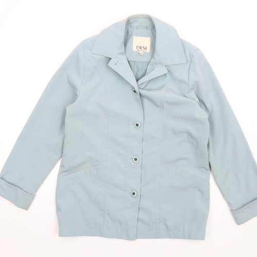 EWM Womens Blue Jacket Coat Size 10 Button