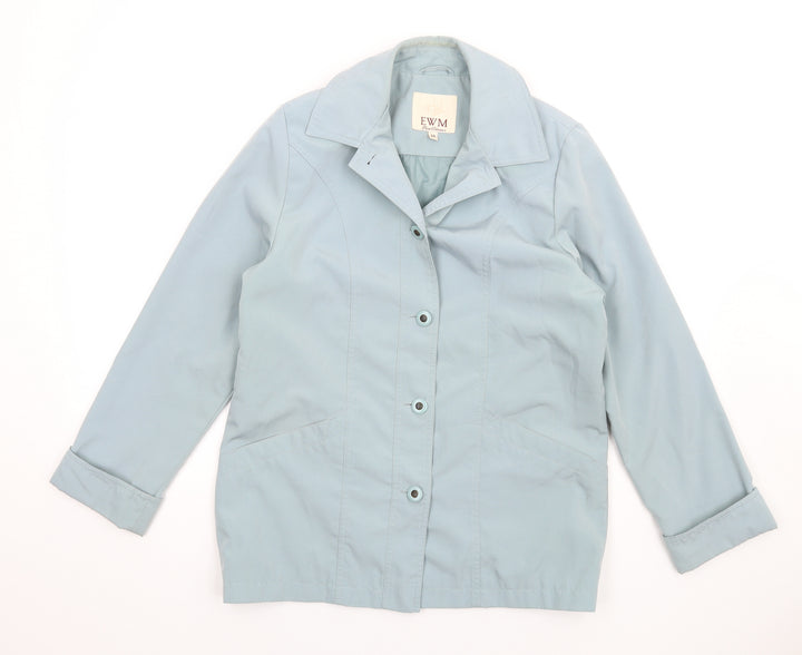 EWM Womens Blue Jacket Coat Size 10 Button