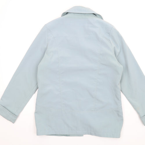 EWM Womens Blue Jacket Coat Size 10 Button