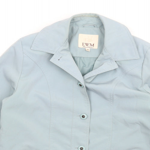 EWM Womens Blue Jacket Coat Size 10 Button