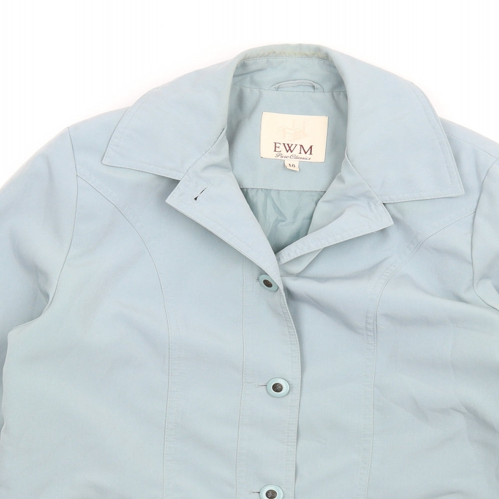 EWM Womens Blue Jacket Coat Size 10 Button