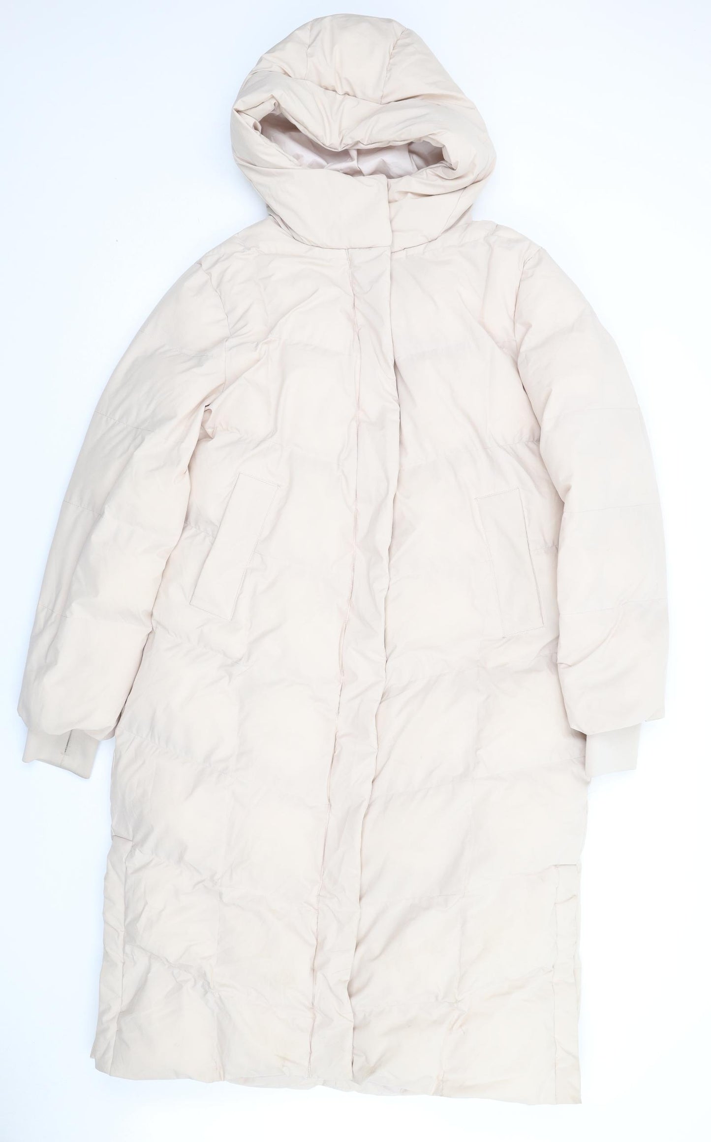 Marks and Spencer Womens Beige Puffer Jacket Coat Size 10 Zip
