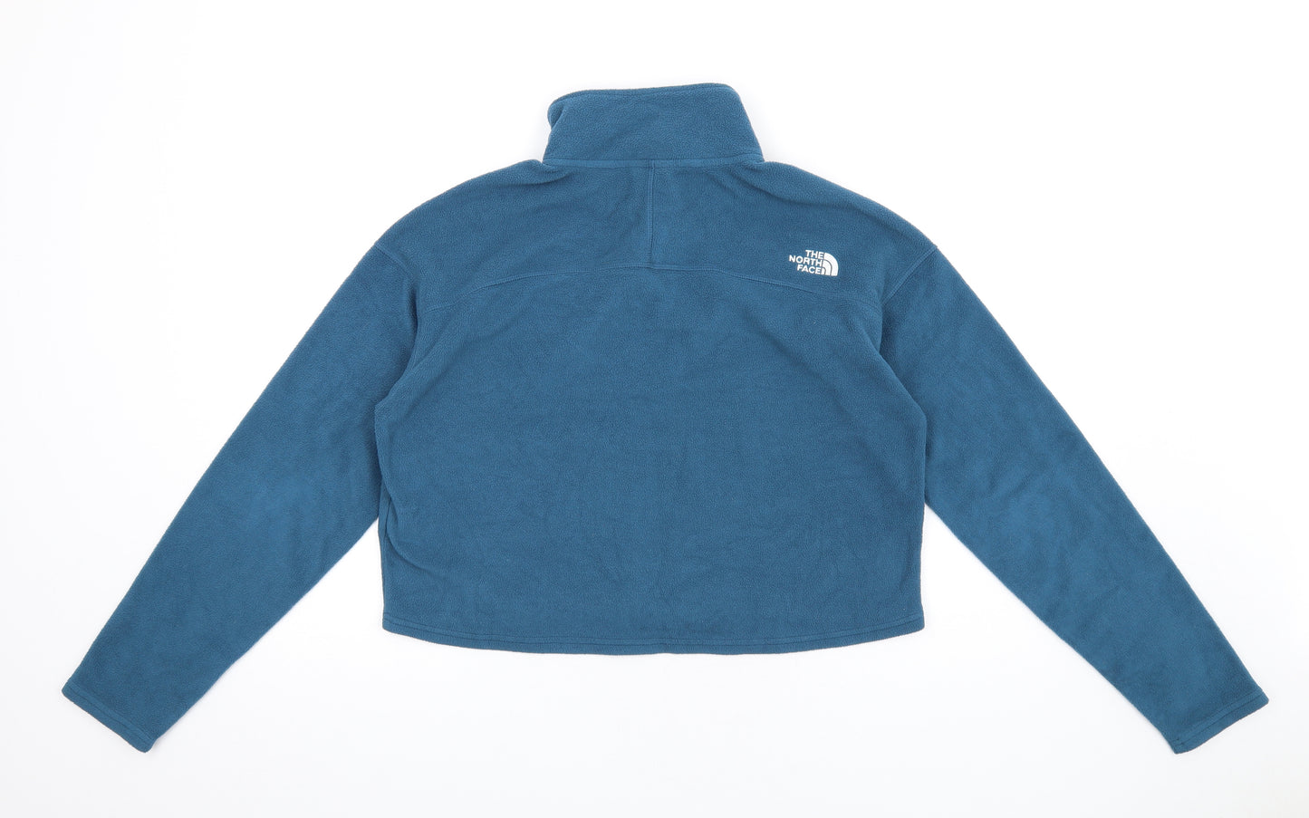 The North Face Womens Blue Polyester Pullover Sweatshirt Size L Zip