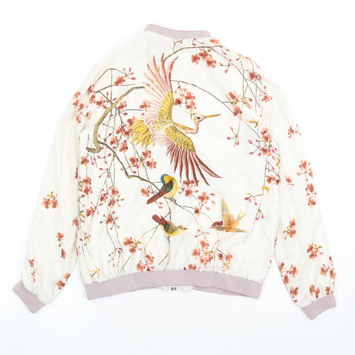 Trf Womens Ivory Geometric Jacket Size S Zip