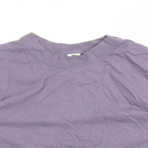Lucy & Yak Womens Purple 100% Cotton Cropped T-Shirt Size XL Crew Neck