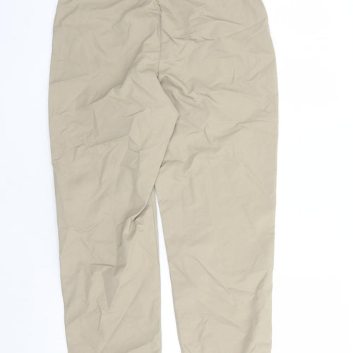 Marks and Spencer Womens Beige Cotton Chino Trousers Size 8 L27 in Regular Zip - Pockets