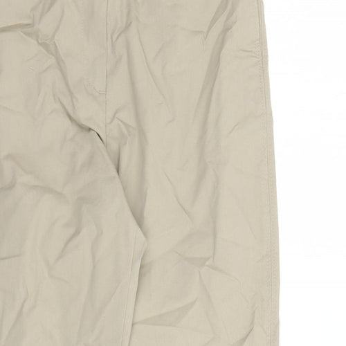 Marks and Spencer Womens Beige Cotton Chino Trousers Size 8 L27 in Regular Zip - Pockets