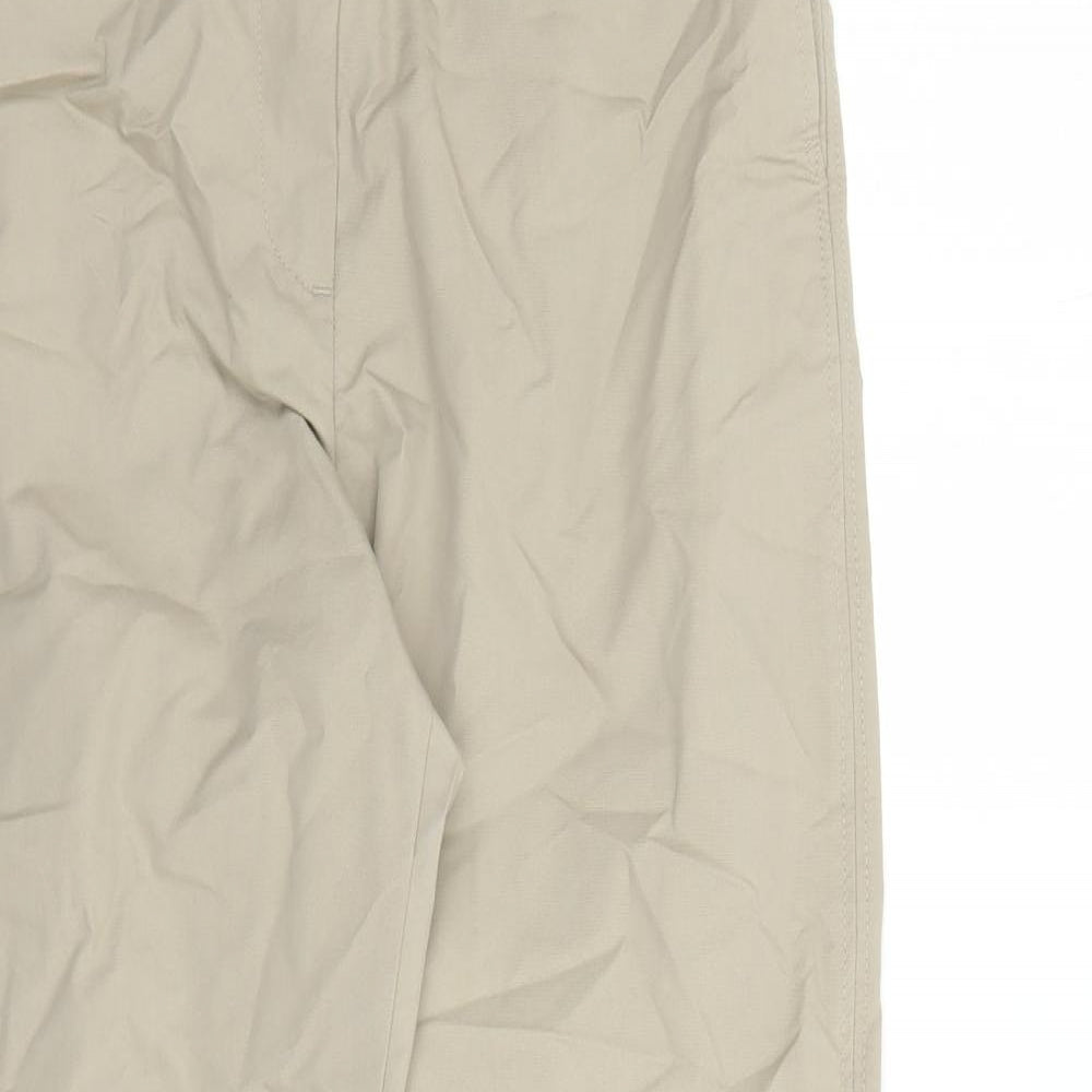 Marks and Spencer Womens Beige Cotton Chino Trousers Size 8 L27 in Regular Zip - Pockets