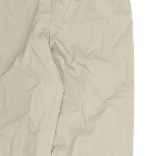 Marks and Spencer Womens Beige Cotton Chino Trousers Size 8 L27 in Regular Zip - Pockets