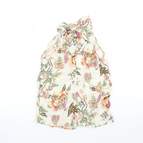 RESERVED Womens Multicoloured Floral Viscose Basic Blouse Size 6 Halter