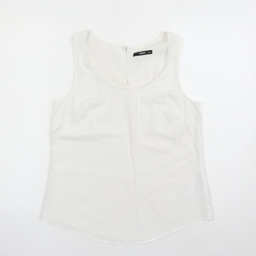 Oasis Womens White Polyester Camisole Tank Size 10 Round Neck - Pocket Detail