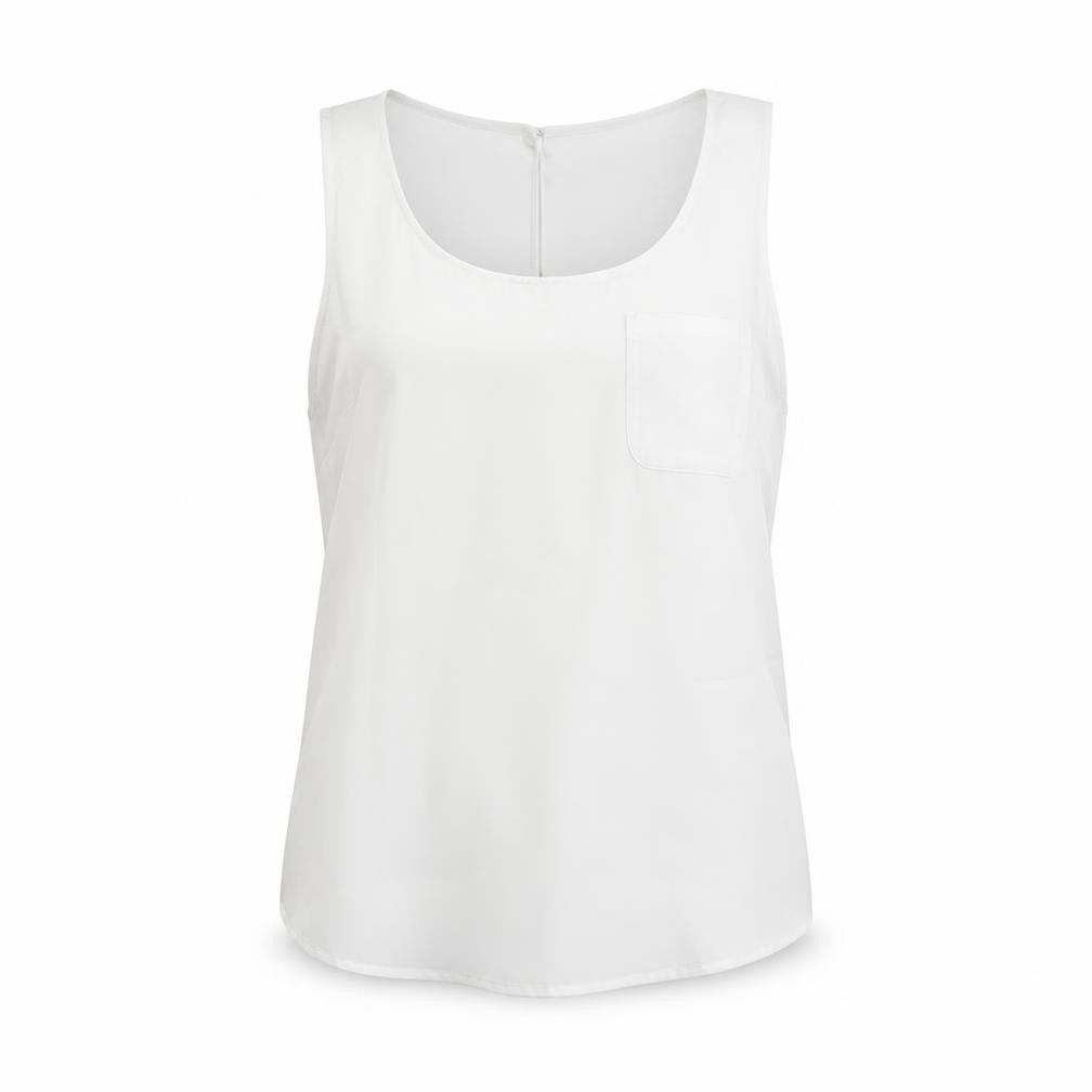 Oasis Womens White Polyester Camisole Tank Size 10 Round Neck - Pocket Detail