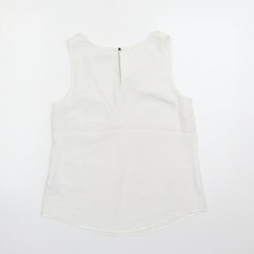 Oasis Womens White Polyester Camisole Tank Size 10 Round Neck - Pocket Detail