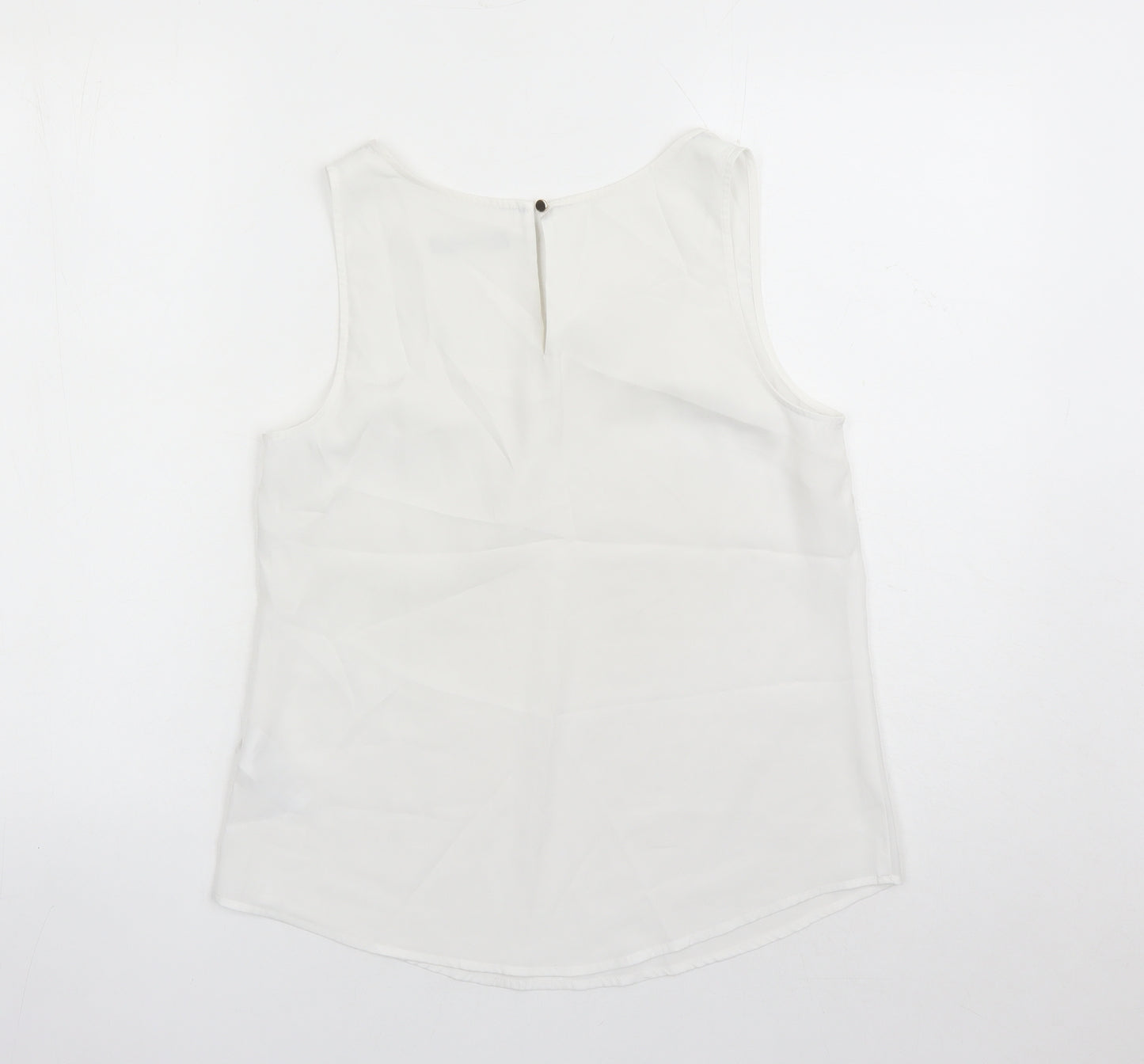 Oasis Womens White Polyester Camisole Tank Size 10 Round Neck - Pocket Detail