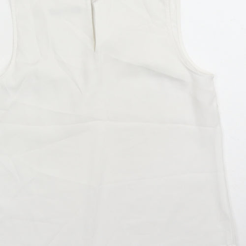 Oasis Womens White Polyester Camisole Tank Size 10 Round Neck - Pocket Detail