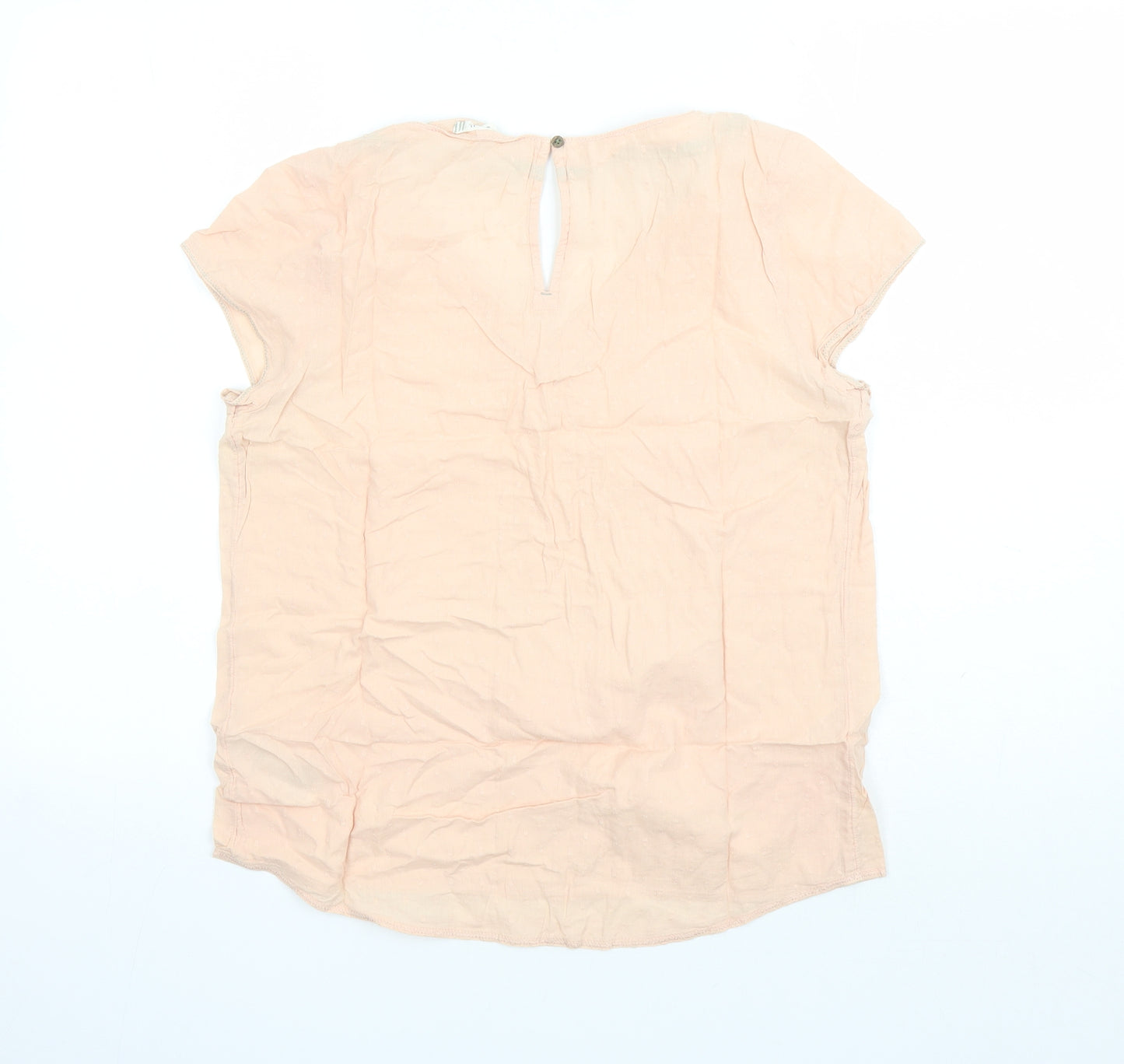 White Stuff Womens Pink 100% Cotton Basic Blouse Size 8 V-Neck