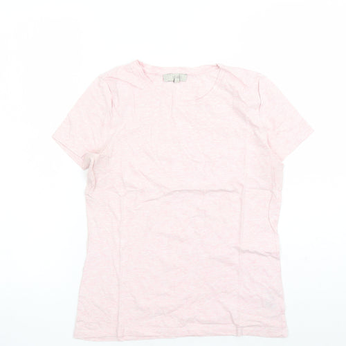 Hobbs Womens Pink 100% Cotton Basic T-Shirt Size XS Round Neck