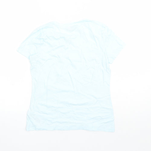 Hobbs Womens Blue 100% Cotton Basic T-Shirt Size XS Round Neck