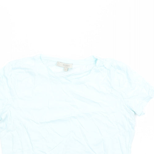 Hobbs Womens Blue 100% Cotton Basic T-Shirt Size XS Round Neck